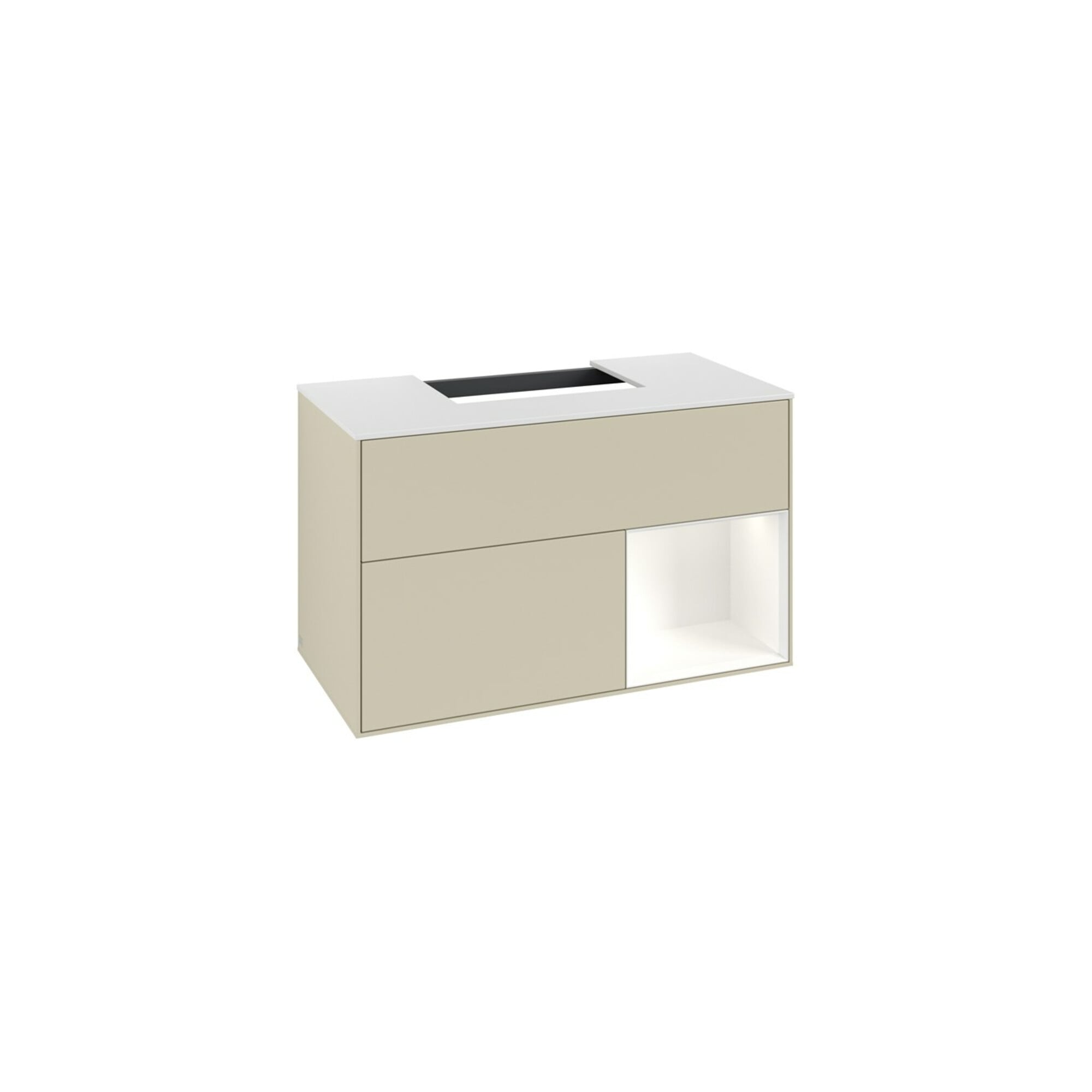 V&B Waschtischunterschrank Finion 100, Pl w m, Rg r wh. m Lac, si Gr m Lac ; Villeroy & Boch