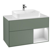V&B Waschtischunterschrank Finion 100, Pl w m, Rg re wh. m Lac, Oli. m Lac