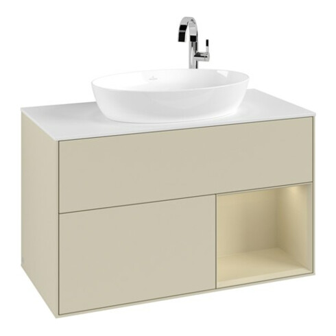 V&B Waschtischunterschrank Finion 100, Pl w m, Rg si Gr m Lac, si Gr m Lac