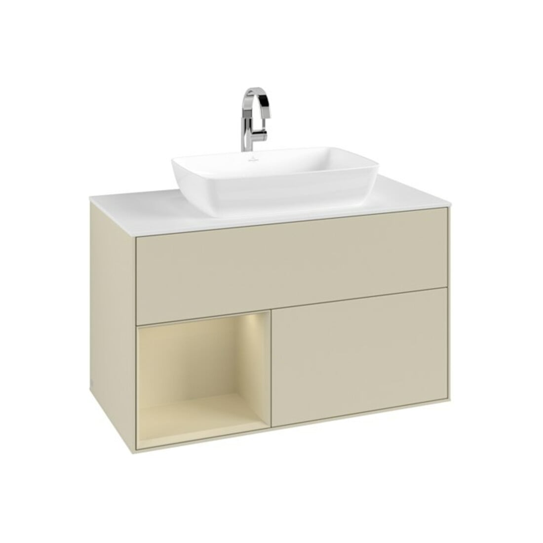 V&B Waschtischunterschrank Finion 100, Pl w m, Rg si Gr m Lac, si Gr m Lac