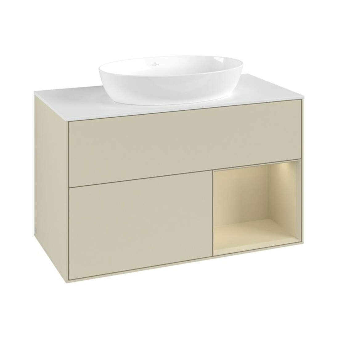 V&B Waschtischunterschrank Finion 100, Pl w m, Rg si Gr m Lac, si Gr m Lac