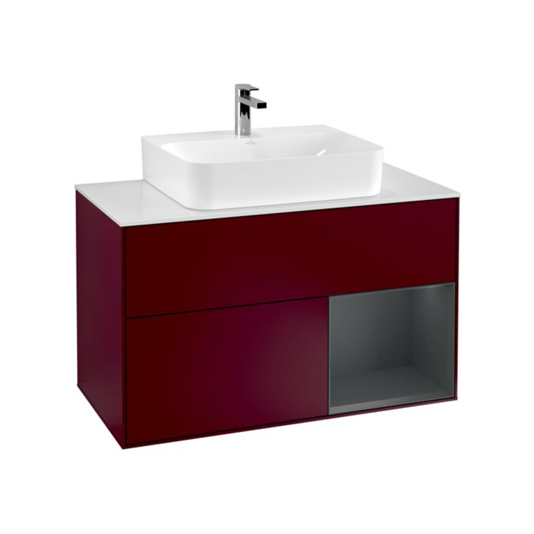 V&B Waschtischunterschrank Finion 100, Pl we m, Reg re md bl. m Lac, Peo m