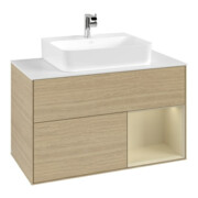 V&B Waschtischunterschrank Finion 100, Pl we m, Reg re si Gr m Lac, Oa ven