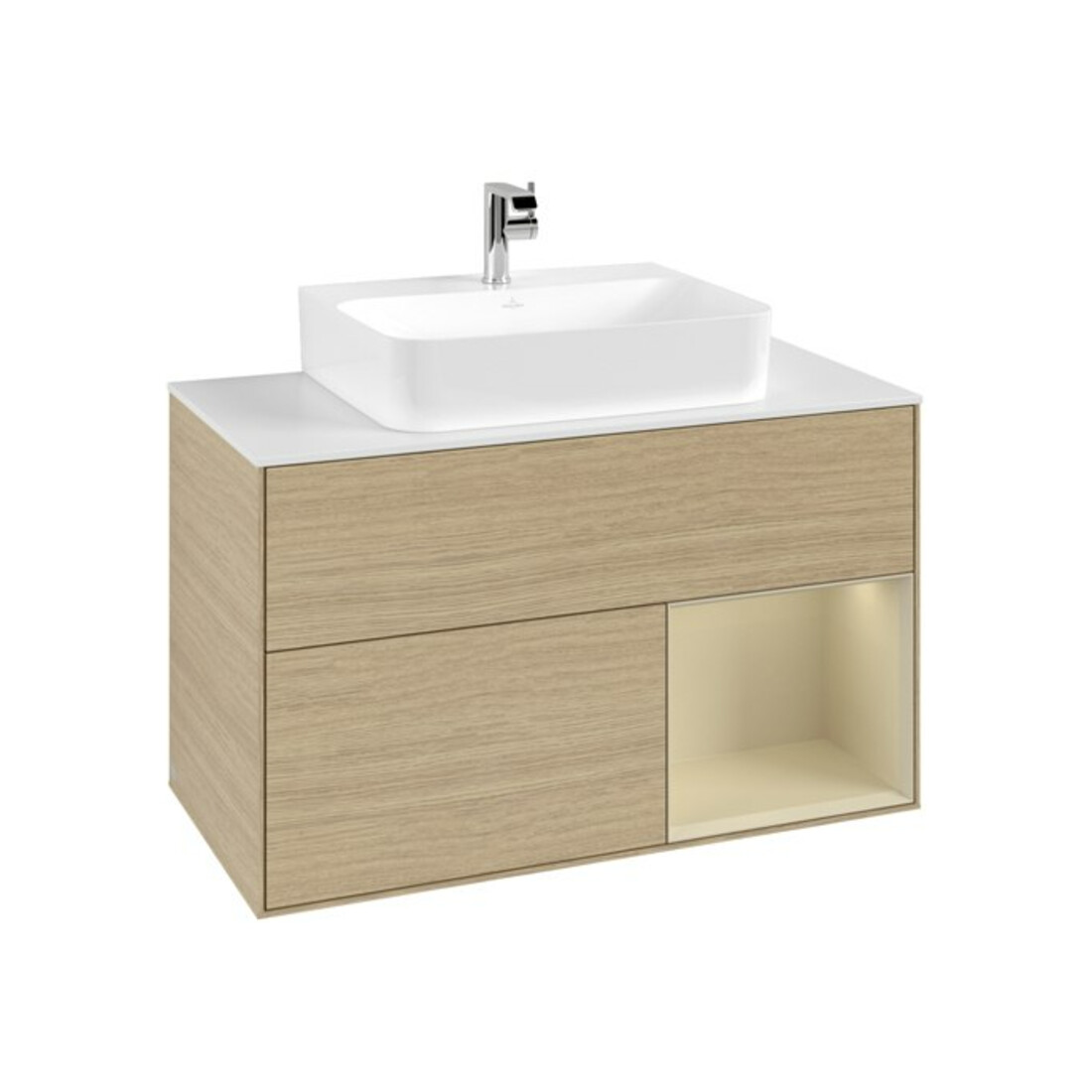 V&B Waschtischunterschrank Finion 100, Pl we m, Reg re si Gr m Lac, Oa ven