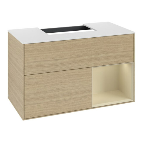 V&B Waschtischunterschrank Finion 100, Pl we m, Reg re si Gr m Lac, Oa ven