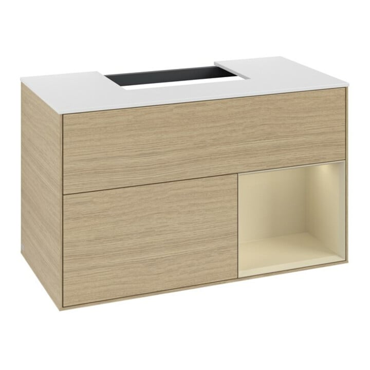 V&B Waschtischunterschrank Finion 100, Pl we m, Reg re si Gr m Lac, Oa ven