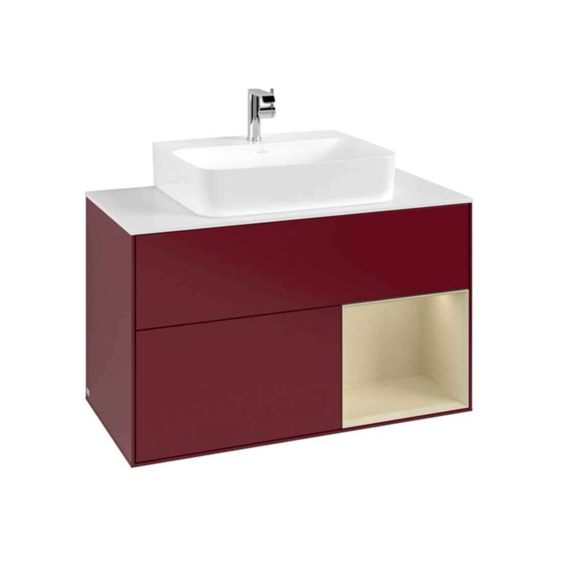 V&B Waschtischunterschrank Finion 100, Pl we m, Reg re si Gr m Lac, Peo m