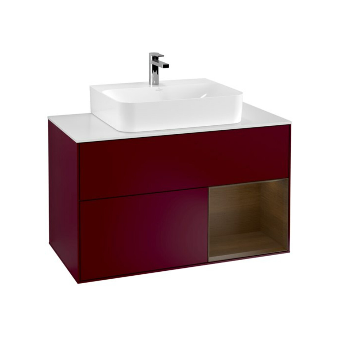 V&B Waschtischunterschrank Finion 100, Pl we m, Reg re wal ven, Peo m