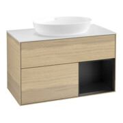 V&B Waschtischunterschrank Finion 100, Pl wh. m, Reg bla m Lac, Oa ven