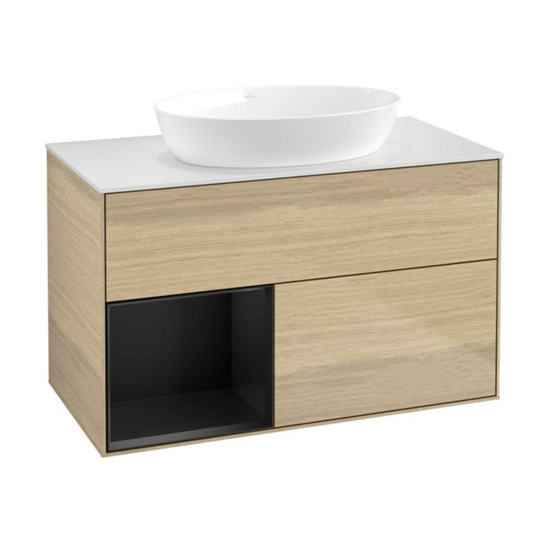 V&B Waschtischunterschrank Finion 100, Pl wh. m, Reg bla m Lac, Oa ven