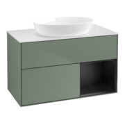 V&B Waschtischunterschrank Finion 100, Pl wh. m, Reg bla m Lac, Oli. m Lac
