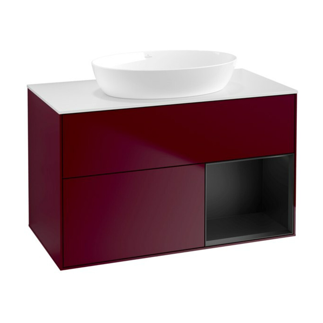 V&B Waschtischunterschrank Finion 100, Pl wh. m, Reg bla m Lac, Peo m