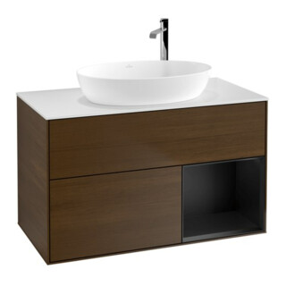 V&B Waschtischunterschrank Finion 100, Pl wh. m, Reg bla m Lac, wal ven