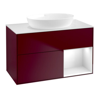 V&B Waschtischunterschrank Finion 100, Pl wh. m, Reg glo wh. Lac, Peo m