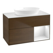 V&B Waschtischunterschrank Finion 100, Pl wh. m, Reg glo wh. Lac, wal ven