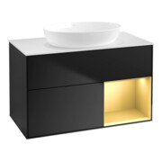 V&B Waschtischunterschrank Finion 100, Pl wh. m, Reg gol m Lac, bla m Lac
