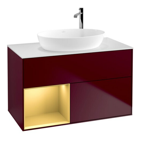 V&B Waschtischunterschrank Finion 100, Pl wh. m, Reg gol m Lac, Peo m