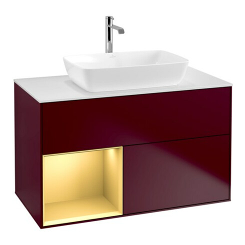 V&B Waschtischunterschrank Finion 100, Pl wh. m, Reg gol m Lac, Peo m