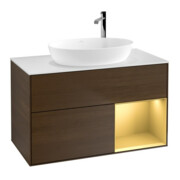 V&B Waschtischunterschrank Finion 100, Pl wh. m, Reg gol m Lac, wal ven