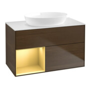 V&B Waschtischunterschrank Finion 100, Pl wh. m, Reg gol m Lac, wal ven