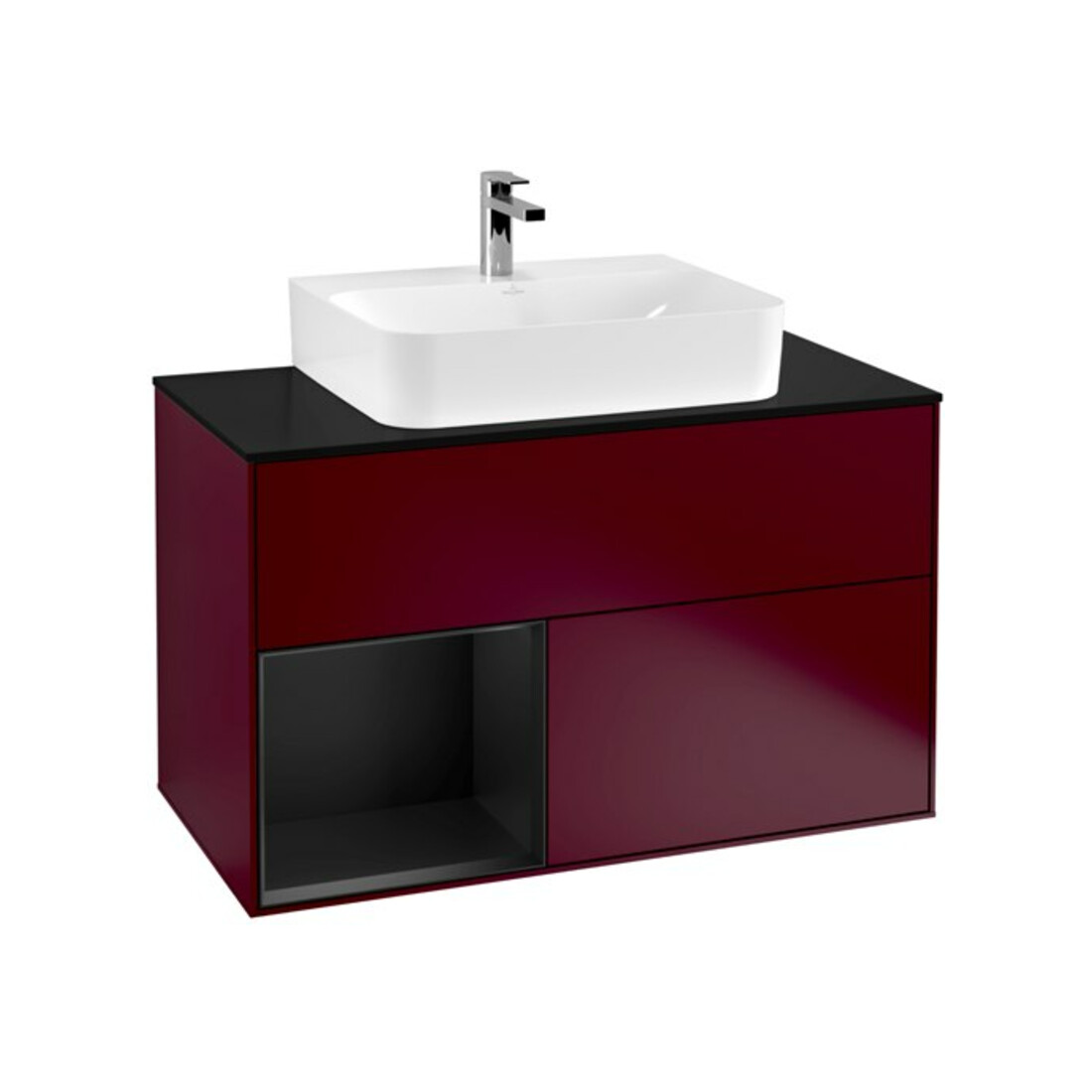 V&B Waschtischunterschrank Finion 100, Pl wh. m, Reg li bla m Lac, Peo m