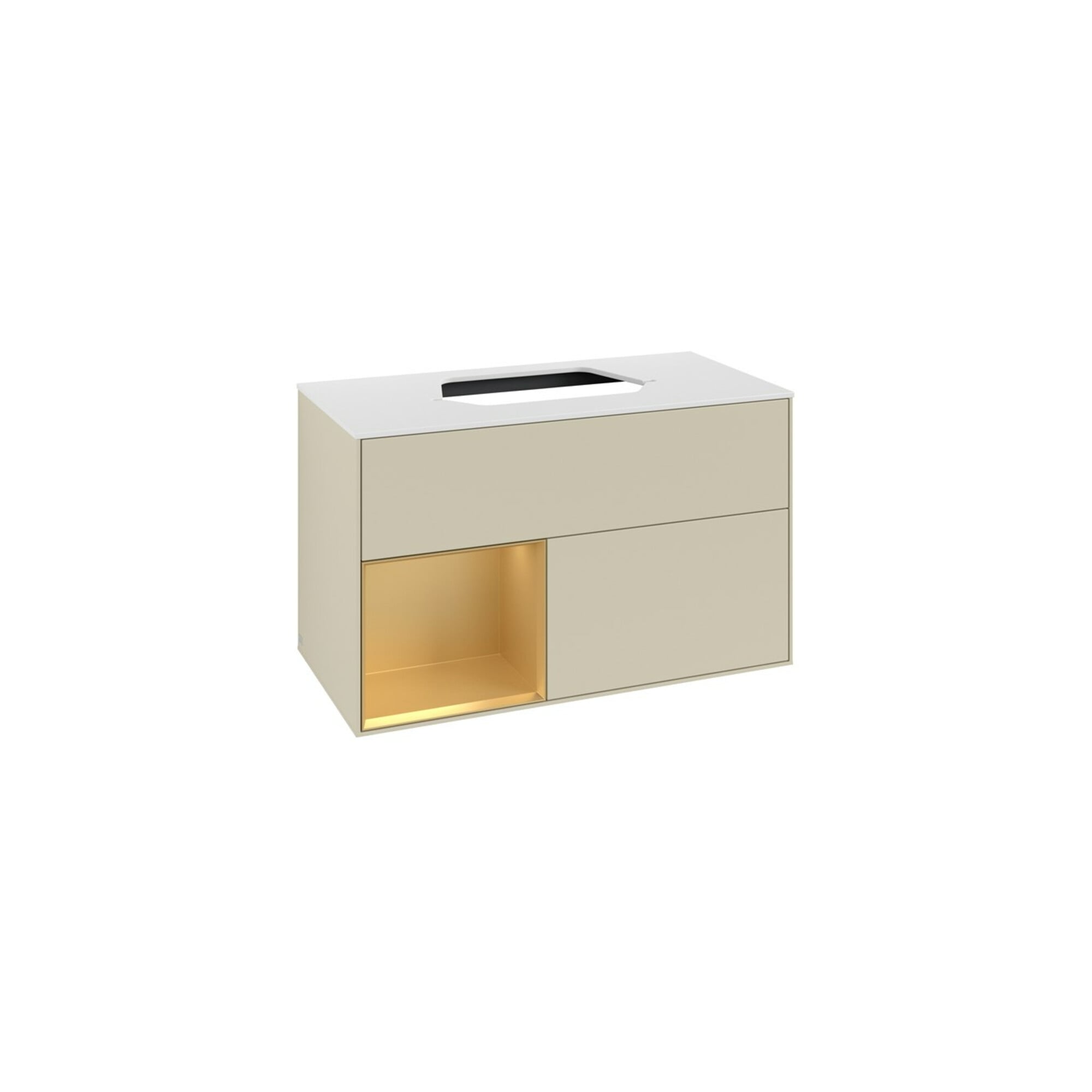 V&B Waschtischunterschrank Finion 100, Pl wh. m, Reg li gol m, si Gr m Lac ; Villeroy & Boch