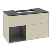 V&B Waschtischunterschrank Finion 100, Pl wh. m, Reg li gol m, si Gr m Lac
