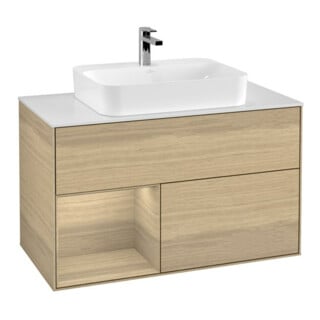 V&B Waschtischunterschrank Finion 100, Pl wh. m, Reg li Oa ven, Oa ven