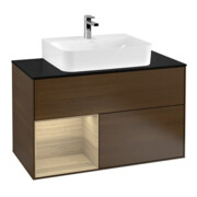 V&B Waschtischunterschrank Finion 100, Pl wh. m, Reg li Oa ven, wal ven