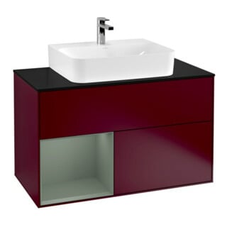V&B Waschtischunterschrank Finion 100, Pl wh. m, Reg li Oli. m Lac, Peo m