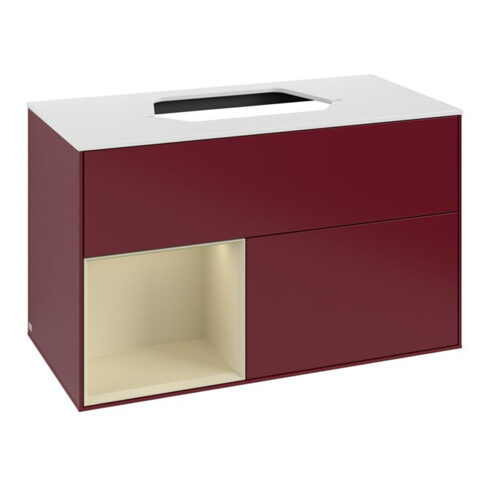 V&B Waschtischunterschrank Finion 100, Pl wh. m, Reg li si Gr m Lac, Peo m