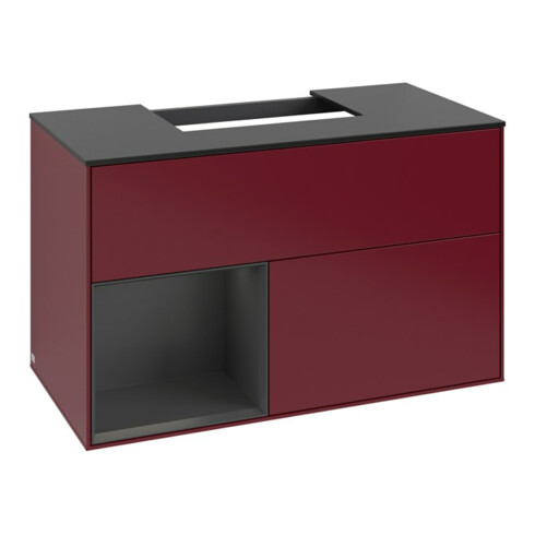 V&B Waschtischunterschrank Finion 100, Pl wh. m, Reg li si Gr m Lac, Peo m