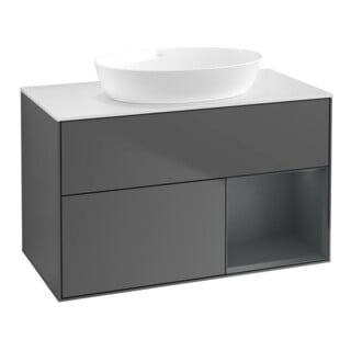 V&B Waschtischunterschrank Finion 100, Pl wh. m, Reg md m Lac, Anthrac. m