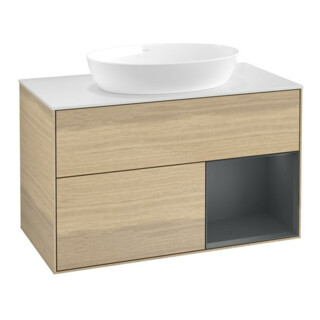 V&B Waschtischunterschrank Finion 100, Pl wh. m, Reg md m Lac, Oa ven