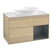 V&B Waschtischunterschrank Finion 100, Pl wh. m, Reg md m Lac, Oa ven