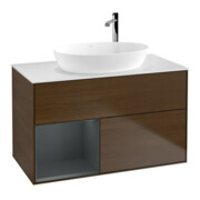 V&B Waschtischunterschrank Finion 100, Pl wh. m, Reg md m Lac, wal ven