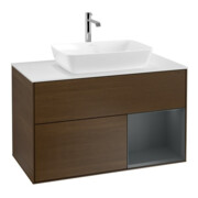 V&B Waschtischunterschrank Finion 100, Pl wh. m, Reg md m Lac, wal ven