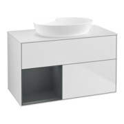 V&B Waschtischunterschrank Finion 100, Pl wh. m, Reg md m Lac, wh. m Lac