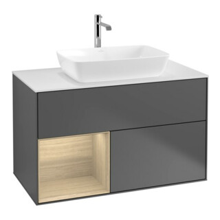 V&B Waschtischunterschrank Finion 100, Pl wh. m, Reg Oa ven, Anthrac. m