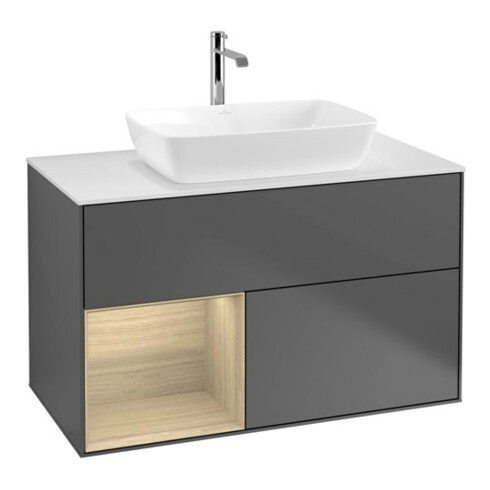 V&B Waschtischunterschrank Finion 100, Pl wh. m, Reg Oa ven, Anthrac. m