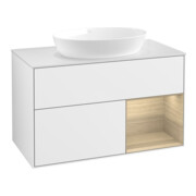 V&B Waschtischunterschrank Finion 100, Pl wh. m, Reg Oa ven, glo wh. Lac