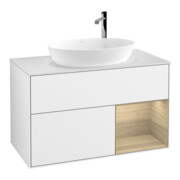 V&B Waschtischunterschrank Finion 100, Pl wh. m, Reg Oa ven, glo wh. Lac
