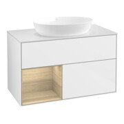V&B Waschtischunterschrank Finion 100, Pl wh. m, Reg Oa ven, glo wh. Lac
