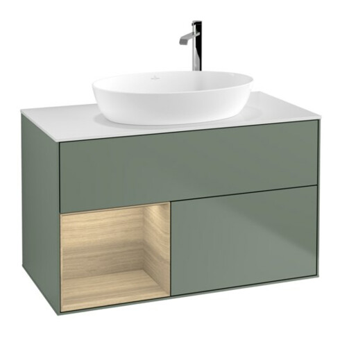 V&B Waschtischunterschrank Finion 100, Pl wh. m, Reg Oa ven, Oli. m Lac