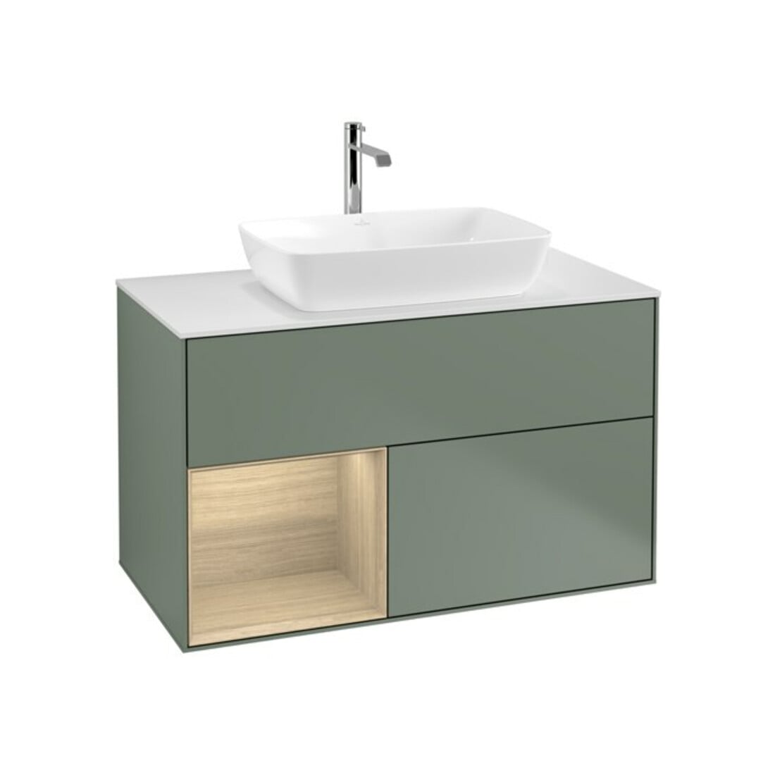 V&B Waschtischunterschrank Finion 100, Pl wh. m, Reg Oa ven, Oli. m Lac