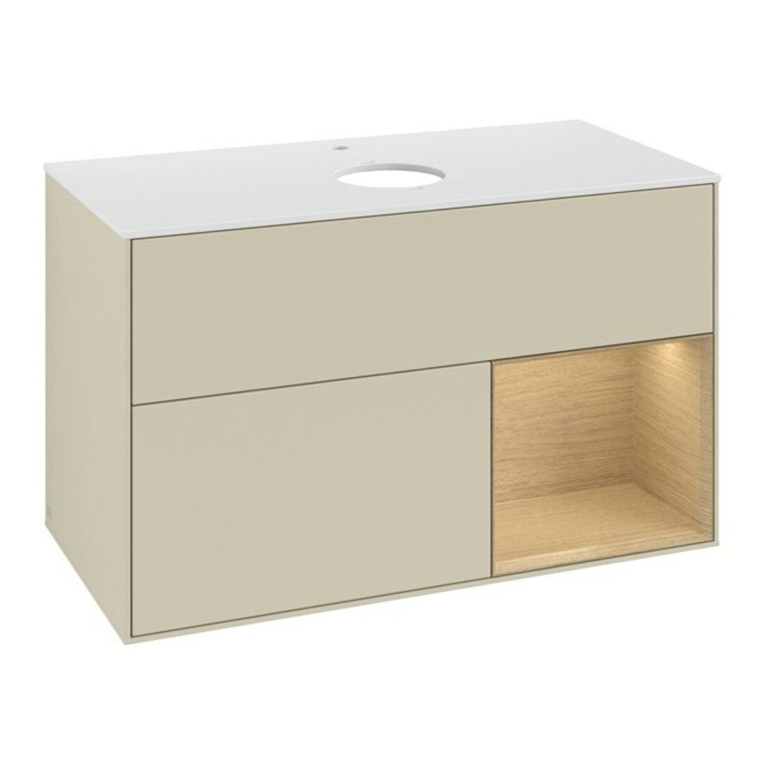 V&B Waschtischunterschrank Finion 100, Pl wh. m, Reg Oa ven, si Gr m Lac