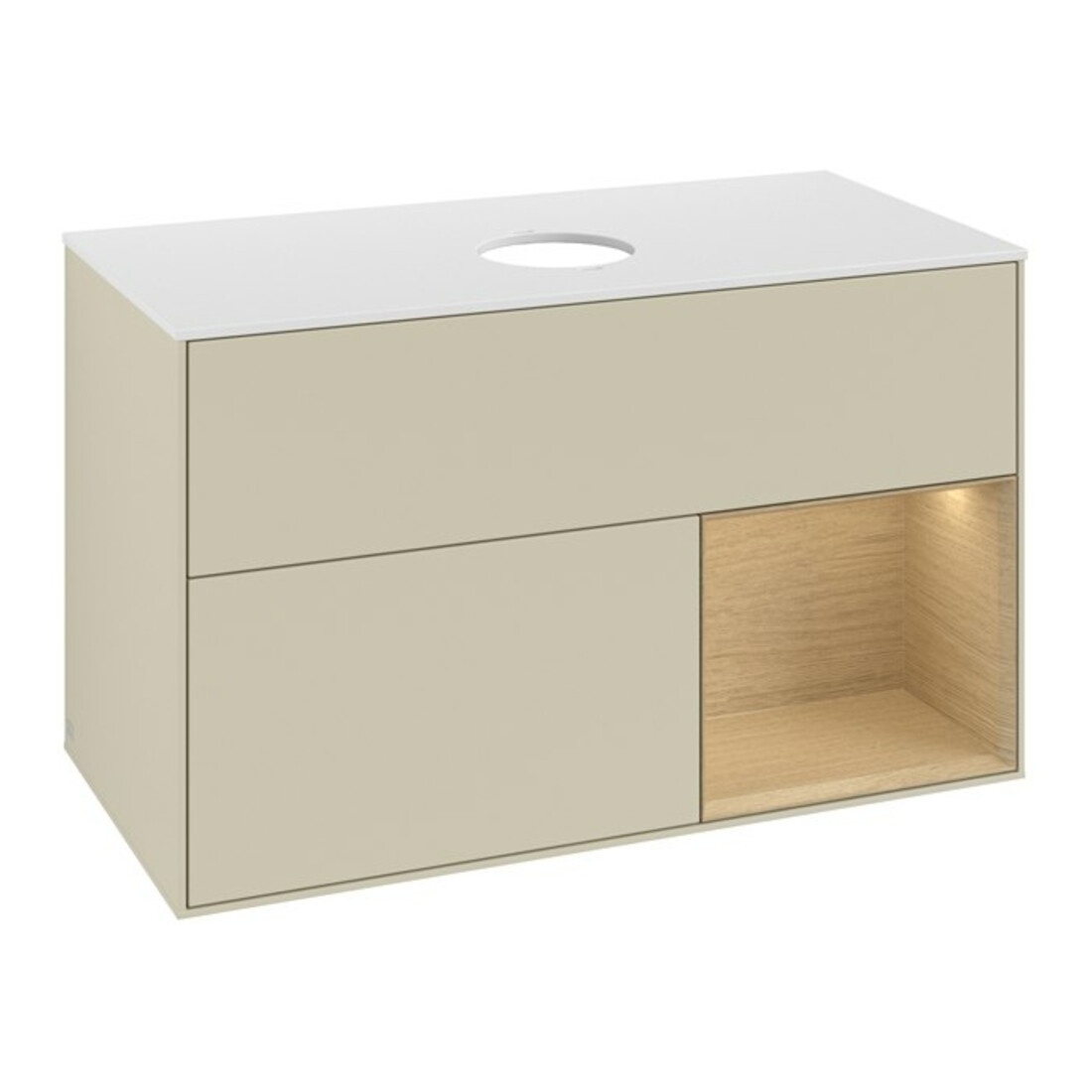 V&B Waschtischunterschrank Finion 100, Pl wh. m, Reg Oa ven, si Gr m Lac