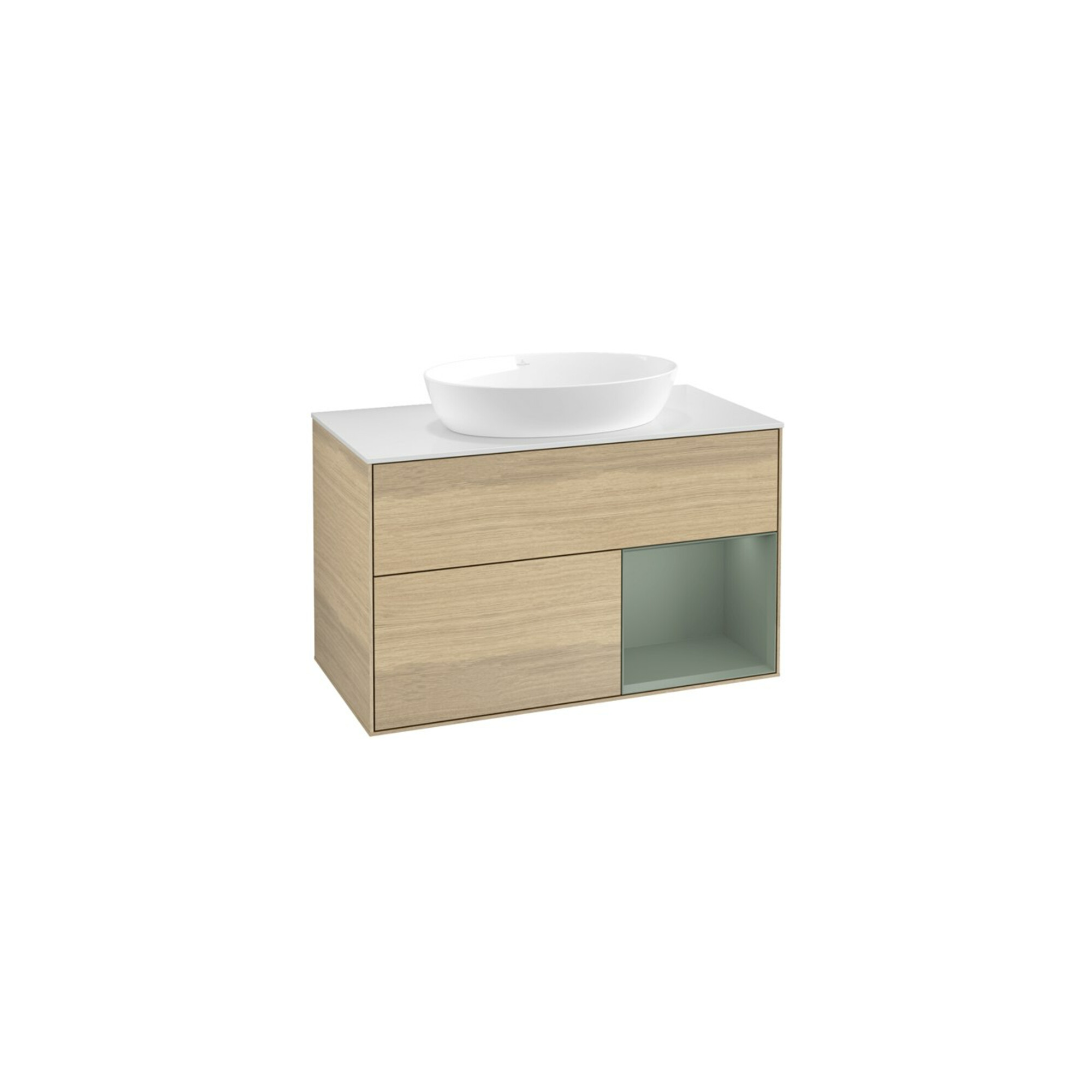 V&B Waschtischunterschrank Finion 100, Pl wh. m, Reg Oli. m Lac, Oa ven ; Villeroy & Boch