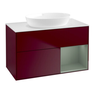 V&B Waschtischunterschrank Finion 100, Pl wh. m, Reg Oli. m Lac, Peo m