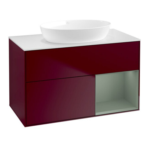 V&B Waschtischunterschrank Finion 100, Pl wh. m, Reg Oli. m Lac, Peo m